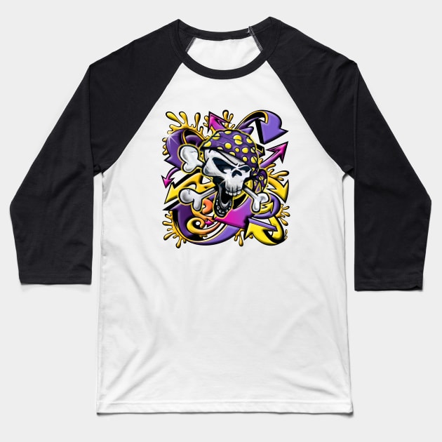 Pirate Tag Baseball T-Shirt by Digitanim8tor